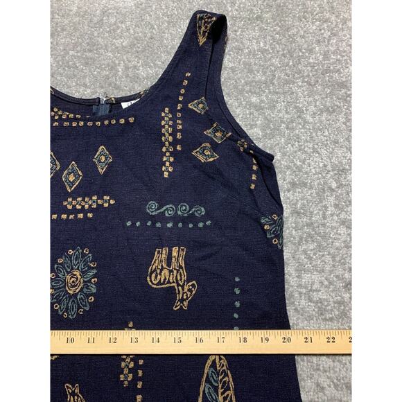 K‎ Studio Maxi Dress Women Size 16 Blue Nature Print Back Zip Vintage - Picture 12 of 13